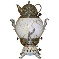 خرید اقساطی سماور سه کاره طرح سنگ آبکاری PVD | سماور، کتری روگازی و اجاق سفری