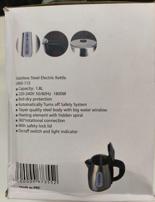 کتری برقی مودنیک مدل UMX-115 | بدنه تمام استیل ۱۸۰۰ وات | خرید قسطی با اسنپپی و تربپی